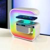 Нічний акумуляторний RGB G3 з бездротовою зарядкою 15W Bluetooth колонка Настільна смарт лампа White