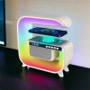 Нічний акумуляторний RGB G3 з бездротовою зарядкою 15W Bluetooth колонка Настільна смарт лампа White