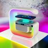 Нічний акумуляторний RGB G3 з бездротовою зарядкою 15W Bluetooth колонка Настільна смарт лампа White