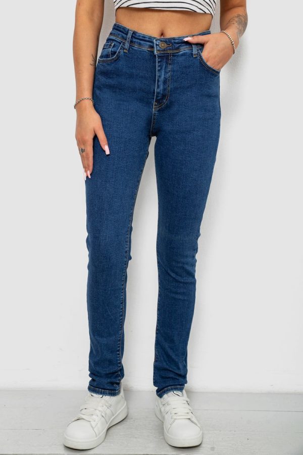 Джинси жіночі однотонні Skinny, колір синій, 244R2001-B Джинси жіночі однотонні Skinny, колір синій, 244R2001-B