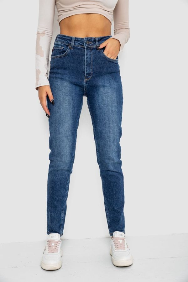 Джинси жіночі Mom-fit стрейч, колір синій, 244R1143 Джинси жіночі Mom-fit стрейч, колір синій, 244R1143