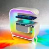 Нічний акумуляторний RGB G3 з бездротовою зарядкою 15W Bluetooth колонка Настільна смарт лампа White