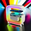 Нічний акумуляторний RGB G3 з бездротовою зарядкою 15W Bluetooth колонка Настільна смарт лампа White
