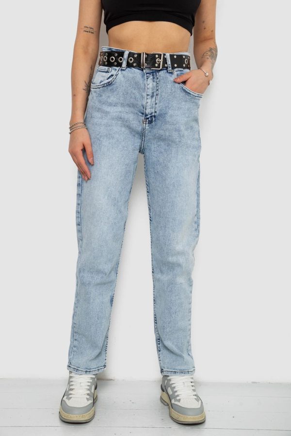 Джинси жіночі MOM стрейч, колір блакитний, 244R00599 Джинси жіночі MOM стрейч, колір блакитний, 244R00599