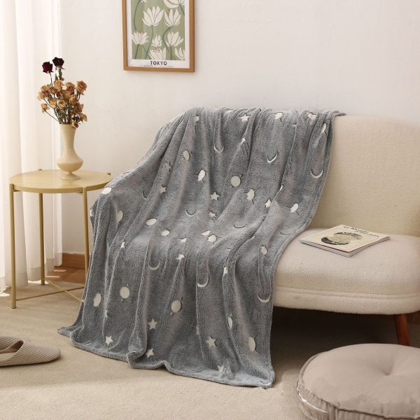 3jcfyvk3cjfvy.jpg Плед, що світиться в темряві, плюшеве покривало Blanket kids Magic Star 150х100 см флісова ковдра Gray
