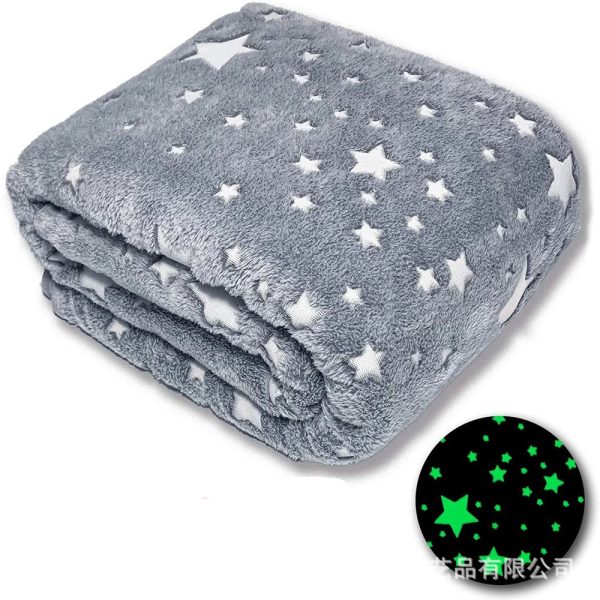 3kjcafyp4e3kcfyv.jpg Плед, що світиться в темряві, плюшеве покривало Blanket kids Magic Star 150х100 см флісова ковдра Gray