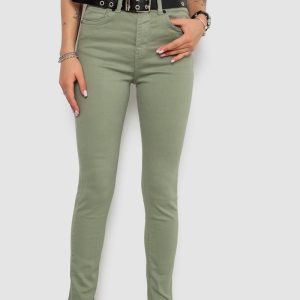 Джинси жіночі Skinny Американки, колір оливковий, 182R00252
