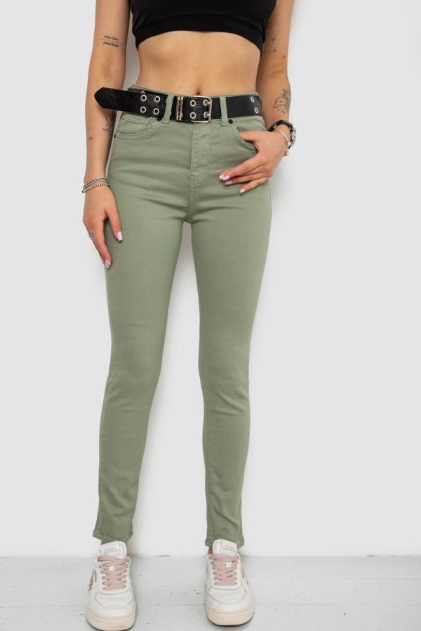 Джинси жіночі Skinny Американки, колір оливковий, 182R00252 Джинси жіночі Skinny Американки, колір оливковий, 182R00252