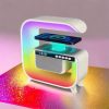 Нічний акумуляторний RGB G3 з бездротовою зарядкою 15W Bluetooth колонка Настільна смарт лампа White