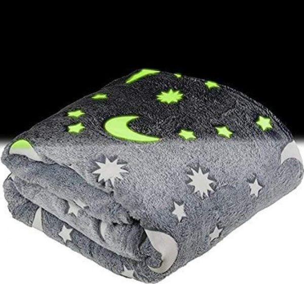 4cuaifvsuc.jpg Плед, що світиться в темряві, плюшеве покривало Blanket kids Magic Star 150х100 см флісова ковдра Gray