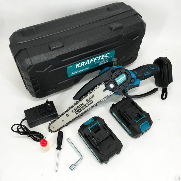 4tegfdsfrgyrrr.jpg Акумуляторна ланцюгова міні пила 20 см у кейсі Krafftec (36V 4 Ач) + 2 акумулятори та індикатором заряду