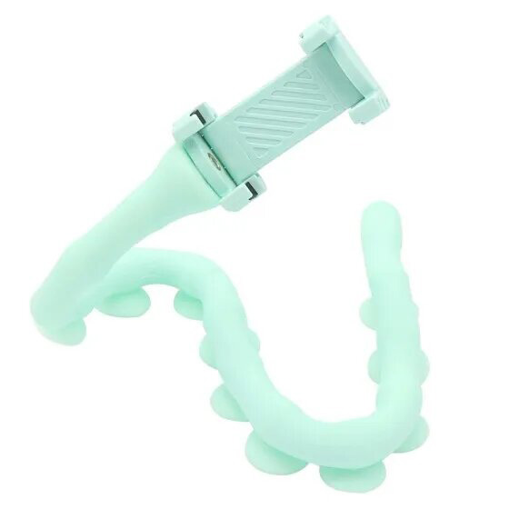 4wrefdsvbgwefsdc.jpg Гнучкий тримач для телефону з універсальними присосками Cute Worm Lazy Holder. Колір: зелений
