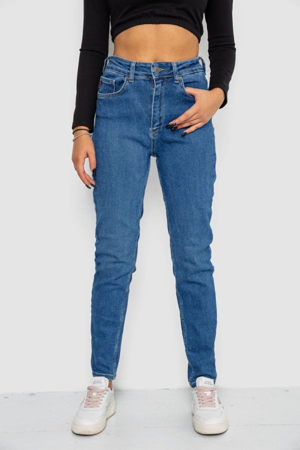 Джинси жіночі Mom-fit стрейч, колір синій, 244R1134 Джинси жіночі Mom-fit стрейч, колір синій, 244R1134