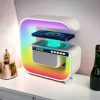 Нічний акумуляторний RGB G3 з бездротовою зарядкою 15W Bluetooth колонка Настільна смарт лампа White