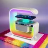 Нічний акумуляторний RGB G3 з бездротовою зарядкою 15W Bluetooth колонка Настільна смарт лампа White