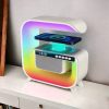Нічний акумуляторний RGB G3 з бездротовою зарядкою 15W Bluetooth колонка Настільна смарт лампа White
