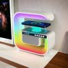 Нічний акумуляторний RGB G3 з бездротовою зарядкою 15W Bluetooth колонка Настільна смарт лампа White