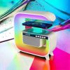 Нічний акумуляторний RGB G3 з бездротовою зарядкою 15W Bluetooth колонка Настільна смарт лампа White