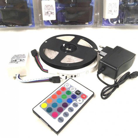 auvyfyaschmaucvfy.jpg Світлодіодна стрічка SMD 5050 RGB LED 5 м IP65 з пультом та блоком живлення 220v, 5м, Стрічка світлодіодна 5050