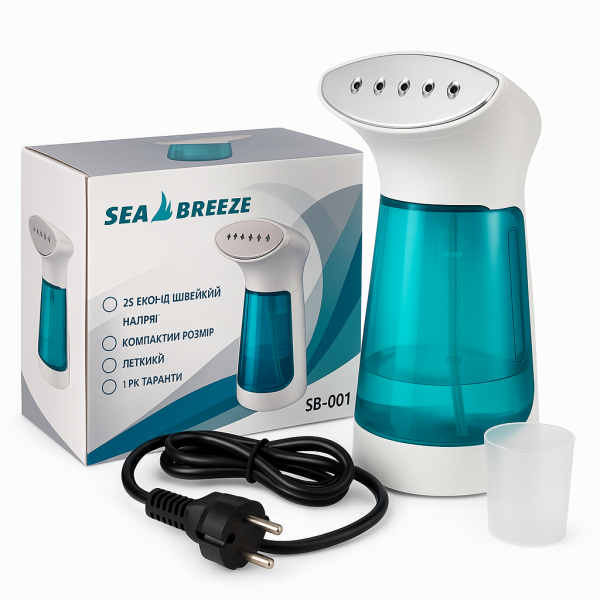 catalog_1772505731_350.png Відпарювач портативний SeaBreeze SB-001, парова щітка відпарювач, компактний White