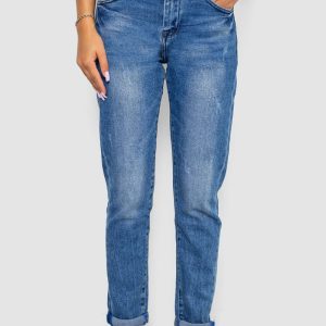 Джинси жіночі однотонні Straight fit, колір синій, 244RQ6169 Джинси жіночі однотонні Straight fit, колір синій, 244RQ6169