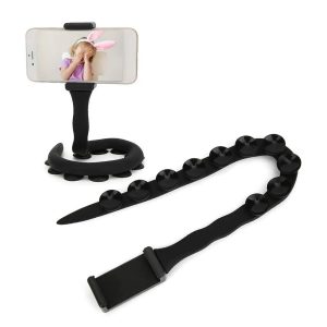 cjvfysmacuvfy.jpg Гнучкий тримач для телефону з універсальними присосками Cute Worm Lazy Holder. Колір: чорний