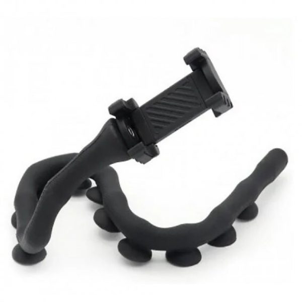 ckuvfamycacjv.jpg Гнучкий тримач для телефону з універсальними присосками Cute Worm Lazy Holder. Колір: чорний
