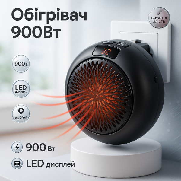 Обігрівач Wonder Heater 900Вт, тепловентилятор для дому, обігрівач дуйчик, тепловентилятор дуйка