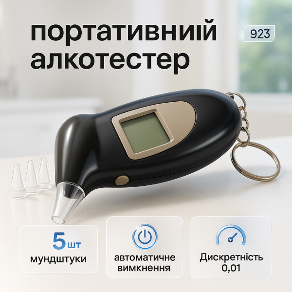 creative_1772341431_553.png Алкотестер цифровий з мундштуками, Хороший алкотестер, Алкотестер алкоголю персональний, Цифровий драгер