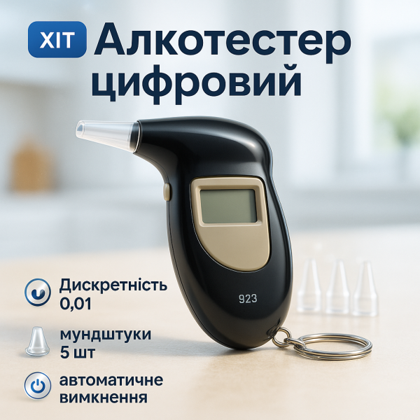 creative_1772341527_818.png Алкотестер цифровий з мундштуками, Хороший алкотестер, Алкотестер алкоголю персональний, Цифровий драгер