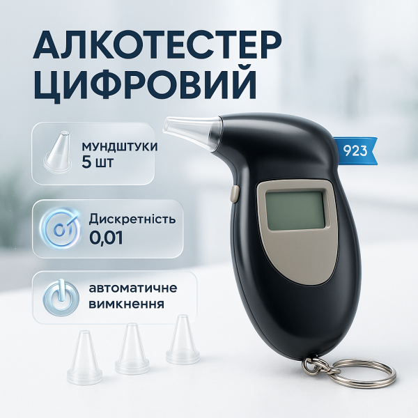 creative_1772341574_204.png Алкотестер цифровий з мундштуками, Хороший алкотестер, Алкотестер алкоголю персональний, Цифровий драгер