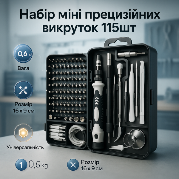 creative_1772429076_107.png Набір міні прецизійних викруток для ремонту електроніки 115 в 1