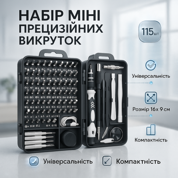 creative_1772429172_330.png Набір міні прецизійних викруток для ремонту електроніки 115 в 1