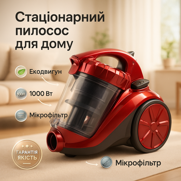 Пилосос Magio MG-894, Надійний пилосос для квартири, Потужний пилосос з колбою для прибирання