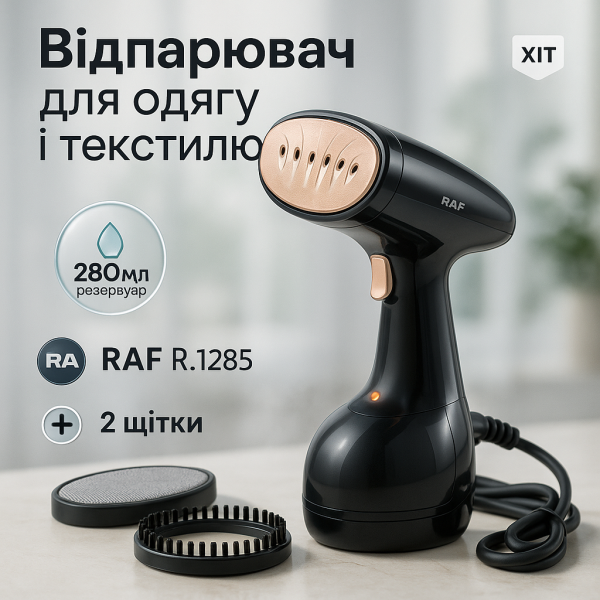 creative_1775020033_169.png Відпарювач ручний RAF R.1285 Праска з парою для вертикального прасування одягу 1600 Вт