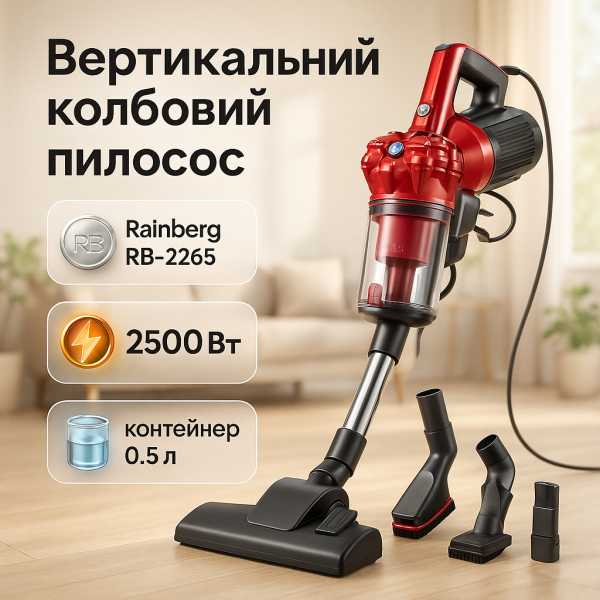Ручний вакуумний пилосос Rainberg RB-2265 2500 Вт для сухого прибирання