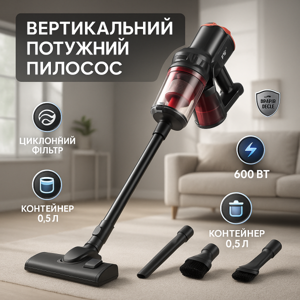 creative_1781478387_100.png Пилосос ручний 3 в 1 вакуумний вертикальний RAF R.8672 з контейнером 600 Вт