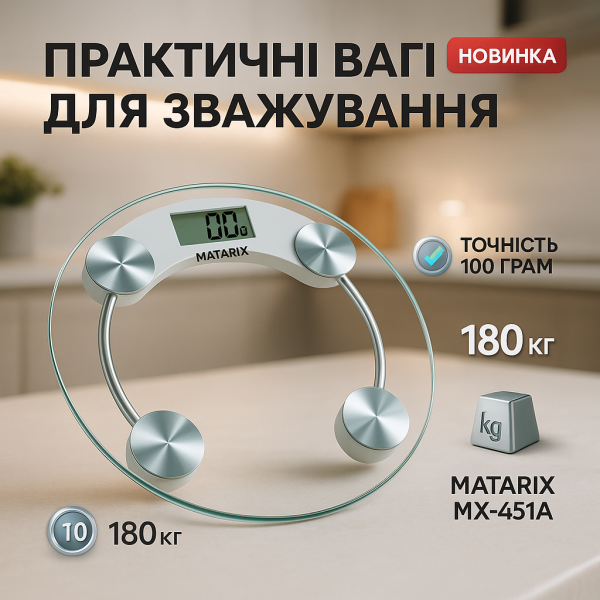 creative_1781548297_909.png Ваги електронні підлогові MATARIX MX-451A 180 кг круглі, ваги для зважування людей