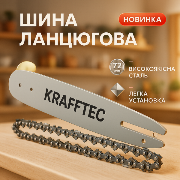 creative_1783265681_454.png Комплект шина 45 см + 2 ланцюги 18 дюймів 72 ланки для бензопили, із міцної сталі для довговічності та надійності