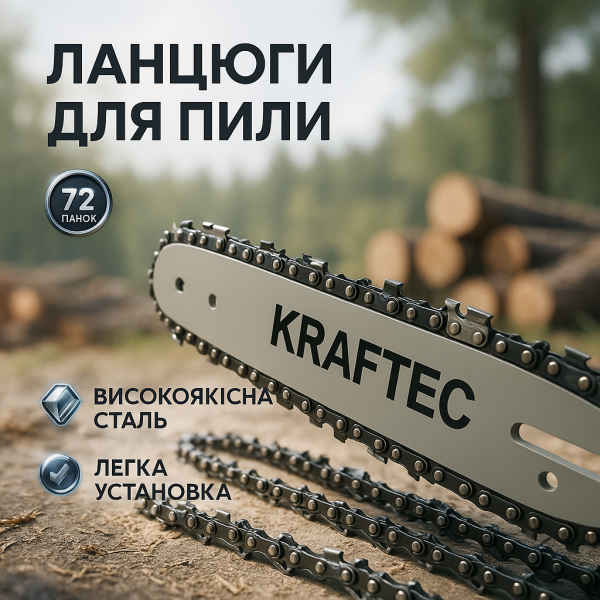 creative_1789129945_892.png Комплект шина 45 см + 2 ланцюги 18 дюймів 72 ланки для бензопили, із міцної сталі для довговічності та надійності