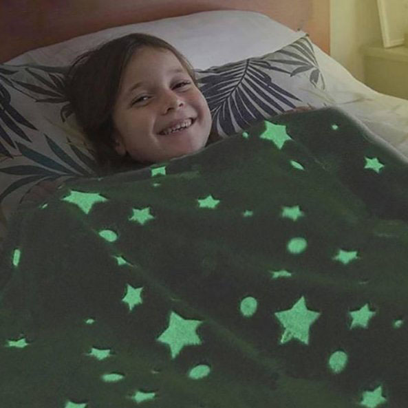 cufiavkjcamvi.jpg Плед, що світиться в темряві, плюшеве покривало Blanket kids Magic Star 150х100 см флісова ковдра Gray