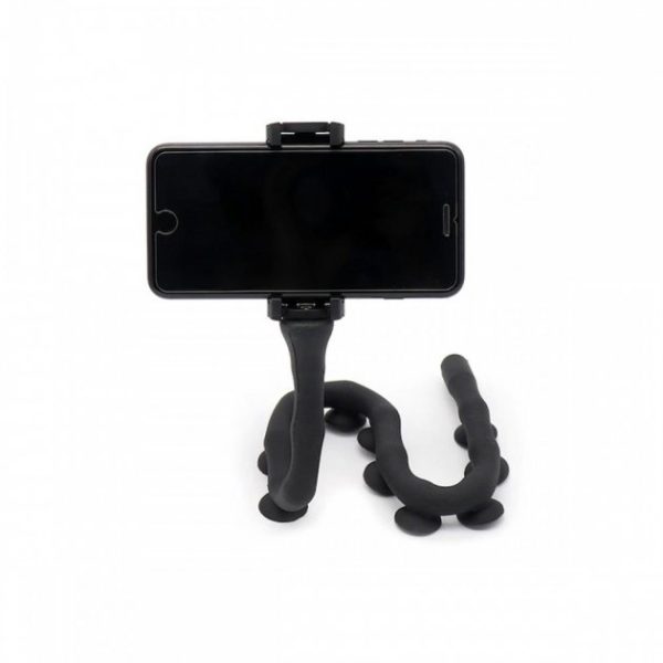 cufvymyaj3cf.jpg Гнучкий тримач для телефону з універсальними присосками Cute Worm Lazy Holder. Колір: чорний