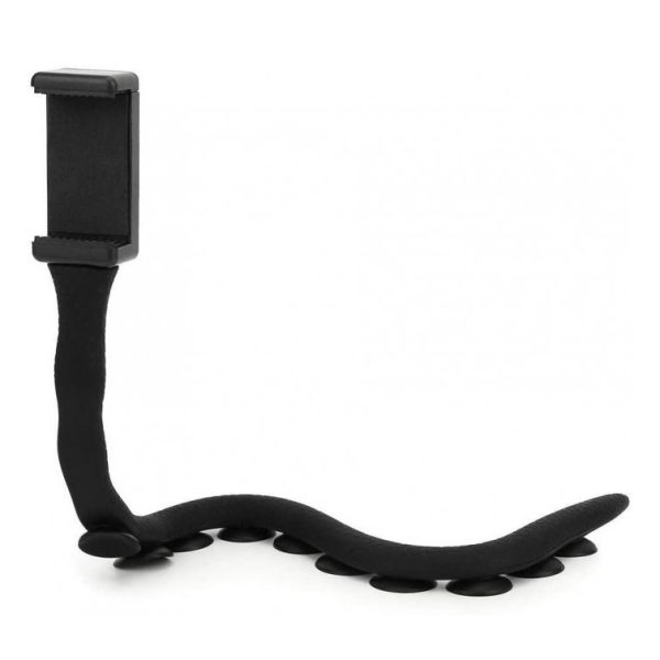 cvfymykck3.jpg Гнучкий тримач для телефону з універсальними присосками Cute Worm Lazy Holder. Колір: чорний