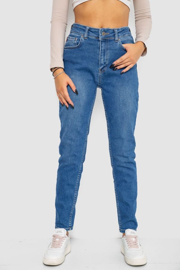 Джинси жіночі Mom-fit стрейч, колір синій, 244R1133 Джинси жіночі Mom-fit стрейч, колір синій, 244R1133
