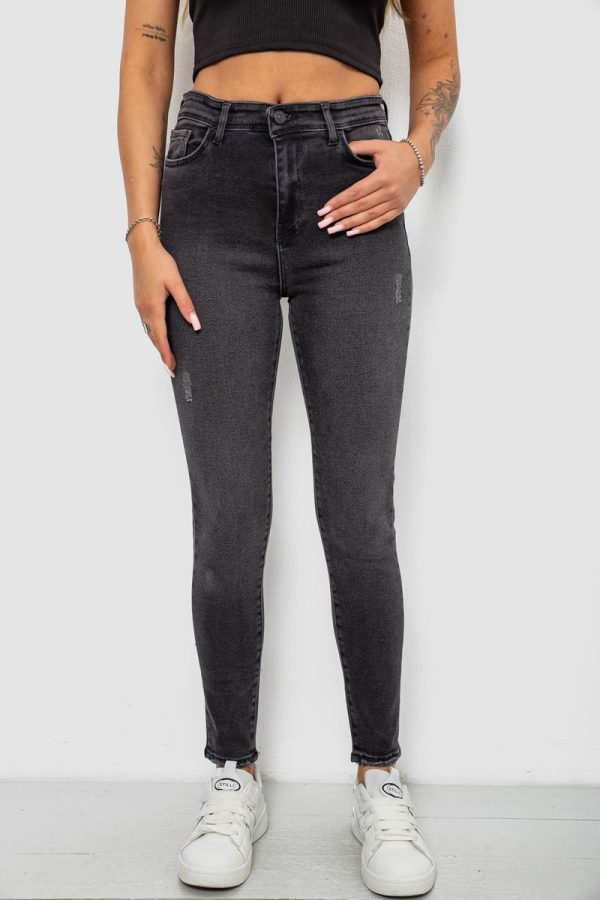 Джинси жіночі однотонні Skinny, колір сірий, 244RS123 Джинси жіночі однотонні Skinny, колір сірий, 244RS123