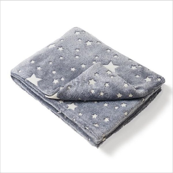 ek3cavype43kcfyv.jpg Плед, що світиться в темряві, плюшеве покривало Blanket kids Magic Star 150х100 см флісова ковдра Gray
