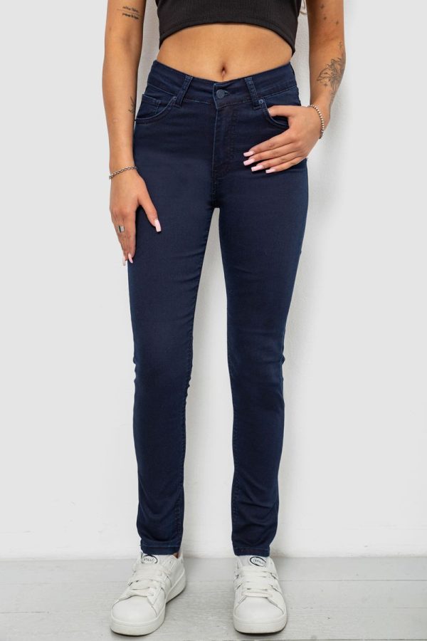 Джинси жіночі однотонні Skinny, колір синій, 244R253-10 Джинси жіночі однотонні Skinny, колір синій, 244R253-10