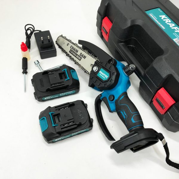 gdfshdfrgfdsdf.jpg Акумуляторна ланцюгова міні пила 20 см у кейсі Krafftec (36V 4 Ач) + 2 акумулятори та індикатором заряду