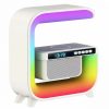 Нічний акумуляторний RGB G3 з бездротовою зарядкою 15W Bluetooth колонка Настільна смарт лампа White