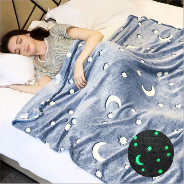 k3cuavype43kcjfyv.jpg Плед, що світиться в темряві, плюшеве покривало Blanket kids Magic Star 150х100 см флісова ковдра Gray
